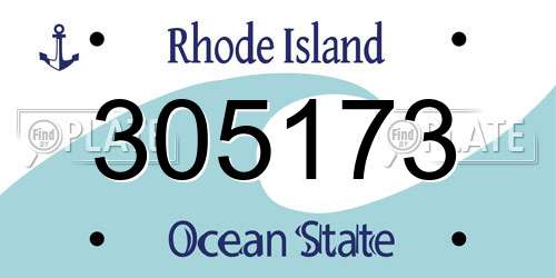305173 Rhode Island License Plate