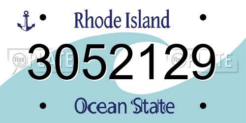 3052129 Rhode Island License Plate