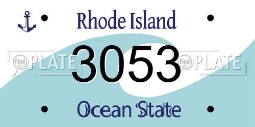 3053 Rhode Island License Plate