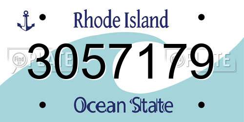 3057179 Rhode Island License Plate
