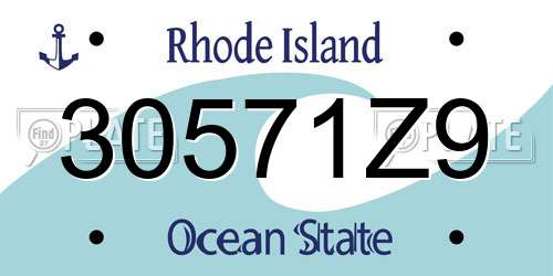 30571Z9 Rhode Island License Plate