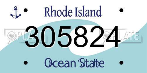 305824 Rhode Island License Plate