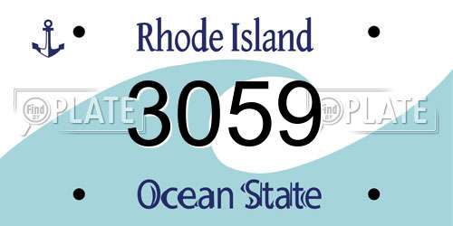 3059 Rhode Island License Plate