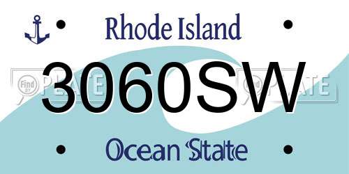 3060SW Rhode Island License Plate