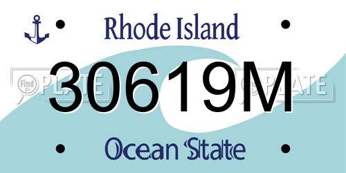 30619M Rhode Island License Plate