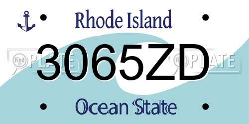 3065ZD Rhode Island License Plate