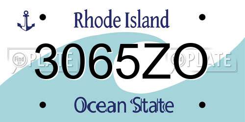 3065ZO Rhode Island License Plate