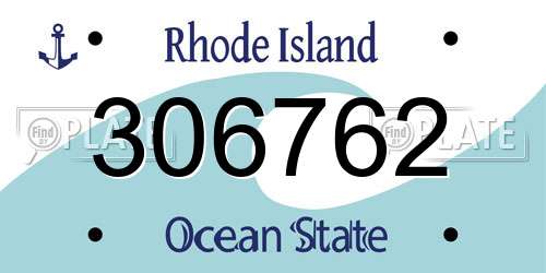 306762 Rhode Island License Plate