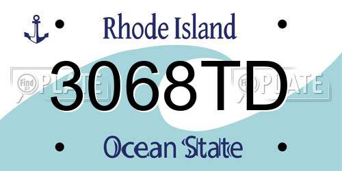 3068TD Rhode Island License Plate