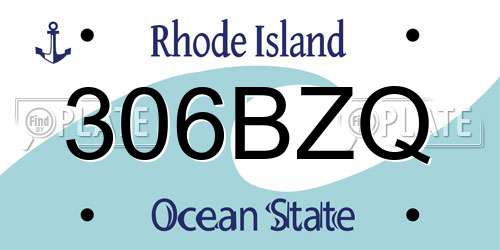 306BZQ Rhode Island License Plate