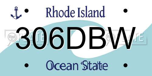 306DBW Rhode Island License Plate