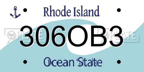 306OB3 Rhode Island License Plate