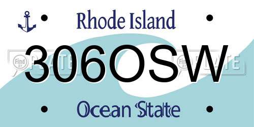 306OSW Rhode Island License Plate
