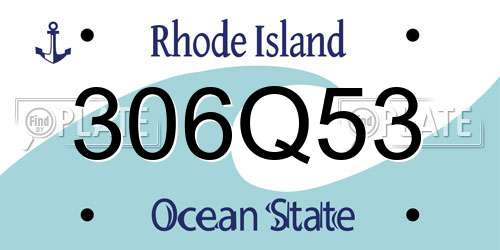 306Q53 Rhode Island License Plate