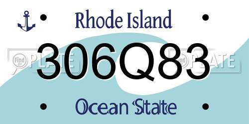 306Q83 Rhode Island License Plate