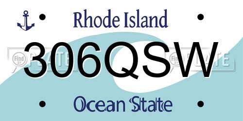 306QSW Rhode Island License Plate