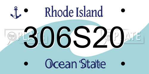 306S20 Rhode Island License Plate