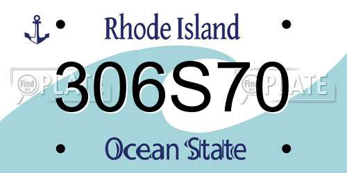 306S70 Rhode Island License Plate