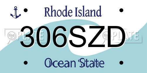 306SZD Rhode Island License Plate