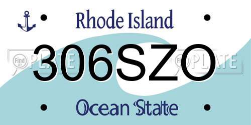 306SZO Rhode Island License Plate