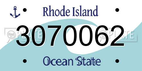 3070062 Rhode Island License Plate