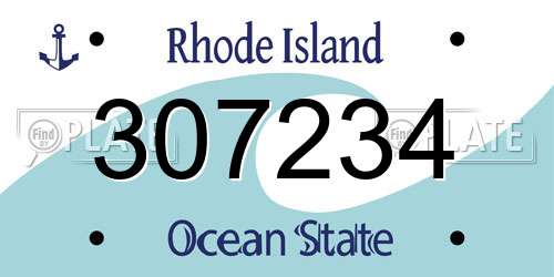 307234 Rhode Island License Plate