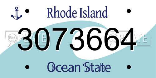 3073664 Rhode Island License Plate