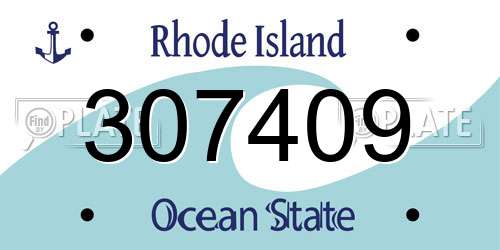 307409 Rhode Island License Plate