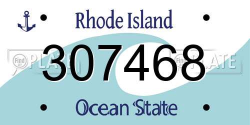 307468 Rhode Island License Plate