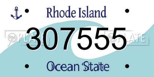 307555 Rhode Island License Plate