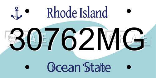 30762MG Rhode Island License Plate