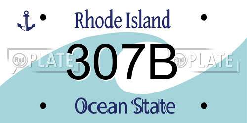 307B Rhode Island License Plate