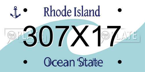 307X17 Rhode Island License Plate