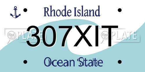 307XIT Rhode Island License Plate