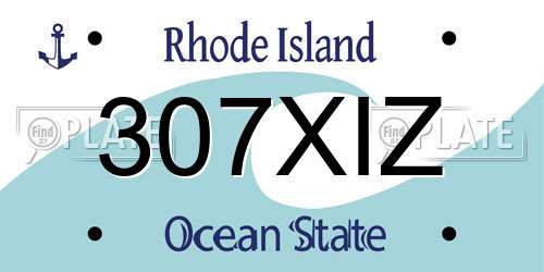 307XIZ Rhode Island License Plate