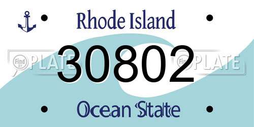 30802 Rhode Island License Plate