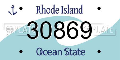 30869 Rhode Island License Plate