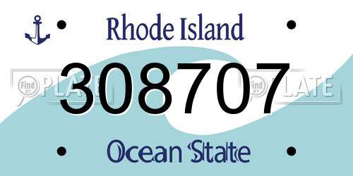 308707 Rhode Island License Plate