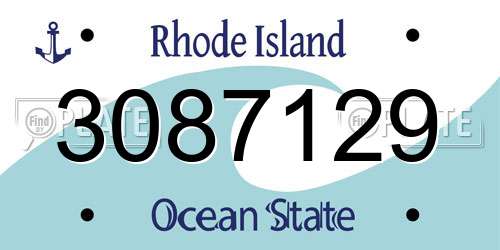 3087129 Rhode Island License Plate