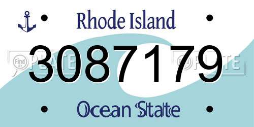 3087179 Rhode Island License Plate