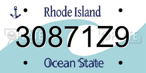 30871Z9 Rhode Island License Plate
