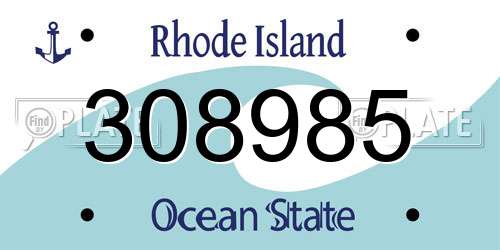 308985 Rhode Island License Plate