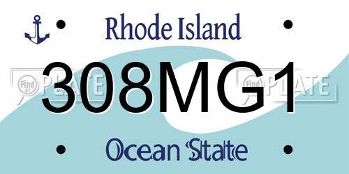 308MG1 Rhode Island License Plate