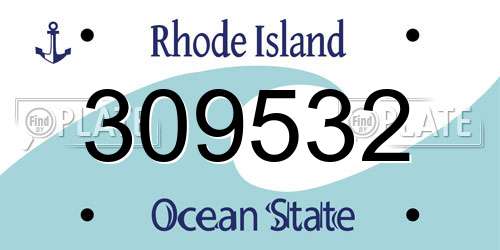 309532 Rhode Island License Plate