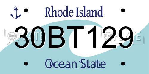 30BT129 Rhode Island License Plate