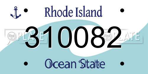 310082 Rhode Island License Plate