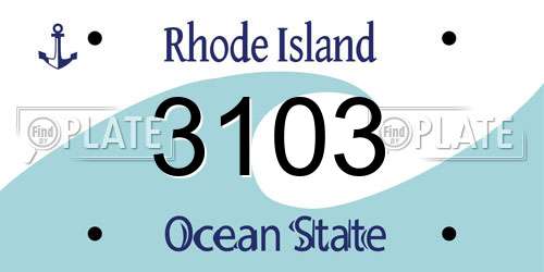 3103 Rhode Island License Plate