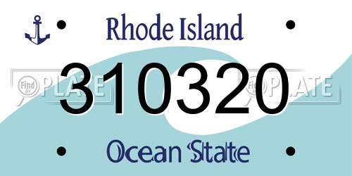 310320 Rhode Island License Plate