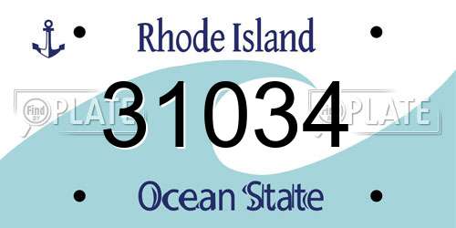 31034 Rhode Island License Plate