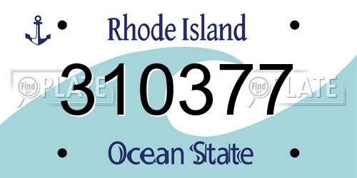 310377 Rhode Island License Plate